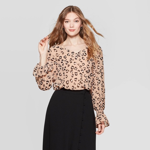 a new day Tops - A New Day Leopard Print Blouse